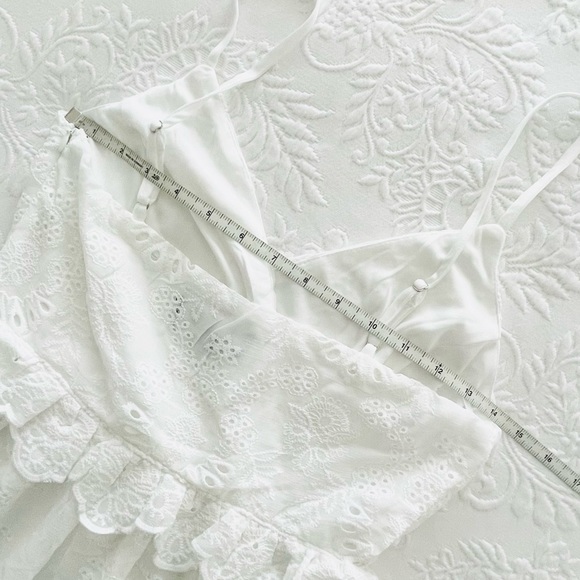 NWOT Lulus How Much I Love You White Eyelet Tiered Midi Dress Small - Picture 6 of 8